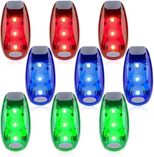 Lot De 9 Lampes De Sécurité, Lampes Stroboscopiques Haute Visibilité Pour Vélo (Rouge/Bleu/Vert)