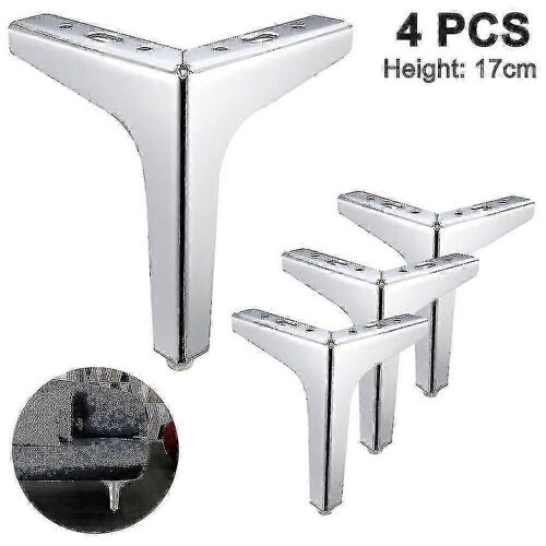 (argent) Lot de 4 pieds de canapé en métal de style moderne