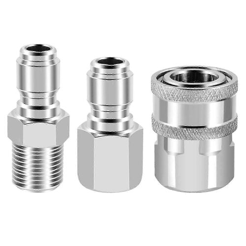 Kit de connecteur rapide NPT mâle et femelle 3/8 po, ensemble d'adaptateurs pour nettoyeur haute pression et 1 connecteur rapide NPT 3/8 po pour nettoyeur haute pression, prise mâle