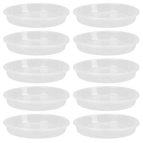 Lot De 10 Pots De Fleurs Ronds En Plastique Avec Plateau D'égouttement