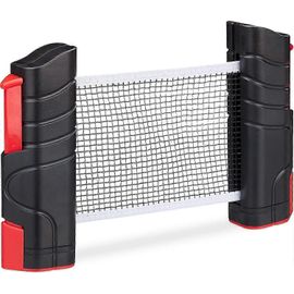 Filet De Tennis De Table, Ping-Pong, Extensible, 180 Cm De Large, Clips Jusqu'à 5 Cm D'épaisseur, Noir/Rouge.