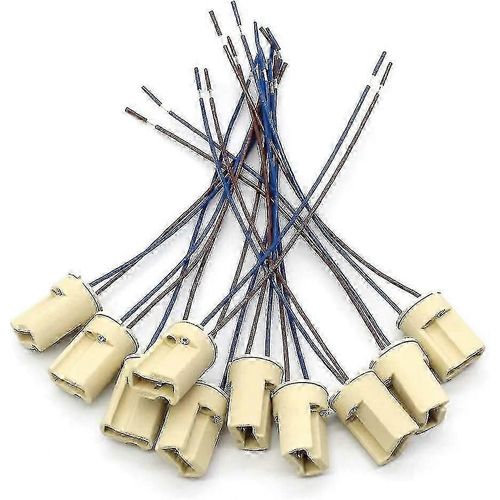 Douille De Lampe,Douille De Base En Céramique G9 Avec Fil De Téflon De 150 Mm,Adaptateur De Douille De Base De Connecteur De Fil Pour Ampoules Halogènes Led G9 À La Maison (10pcs G9) H