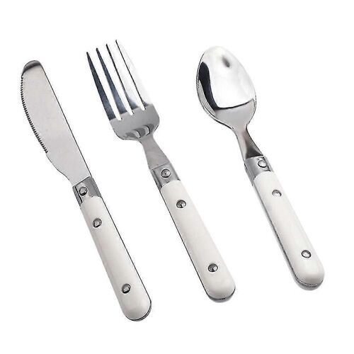 1 Ensemble De Couverts Simples En Acier Inoxydable Pour Enfants, Ensemble De Couverts, Cuillère, Fourchette, Couteau