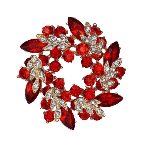 Broche Couronne De Fleurs En Cristal Autrichien Pour Mariage, Couleur Argent Transparent