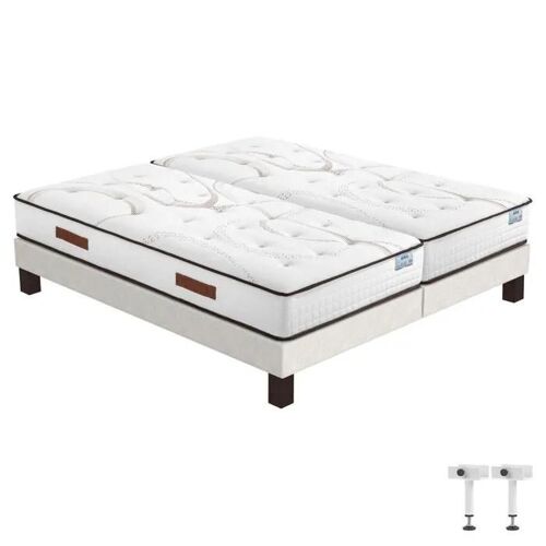 Ensemble literie - EBAC LITERIE - Repere SR15 - 2x90x190 cm - Ressorts ensachés - Hauteur 26 cm
