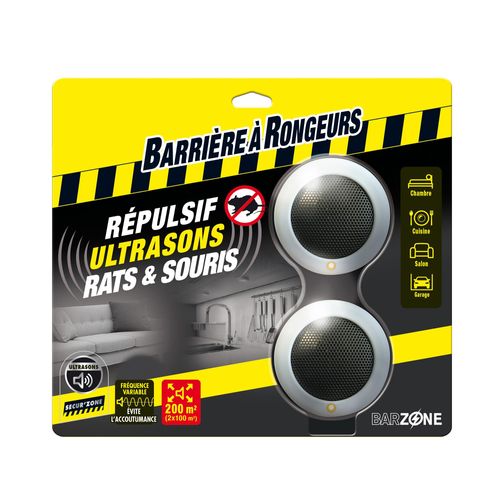 Répulsif Ultrasons Rats Et Souris 2 Pièces - Barrière À Rongeurs