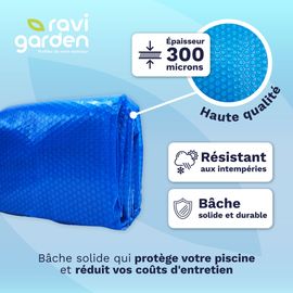 Bâche à Bulle Piscine 5 x 3 m | Épaisseur 300 Microns - Épais et Durable | Bache Bulles Rectangulaire 8 Tailles Disponibles