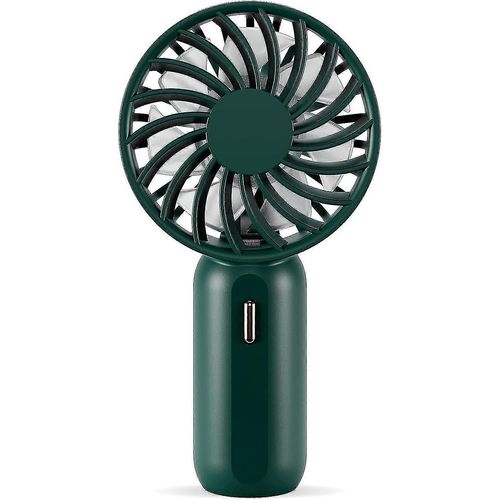 Mini ventilateur portable à 3 vitesses réglables, batterie rechargeable, ventilateur USB silencieux pour la maison, le bureau et les voyages, vert