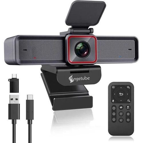 Webcam - Angetube - 4K - Suivi IA - Double micros antibruit - USB 3.0