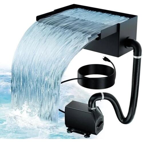 Biling Cascade Pour Étang De Jardin, 20 Cm, En Acier Inoxydable, 40 W, 2500 L/H, Pompe De Bassin Avec Cascade, Décoration De Jar117
