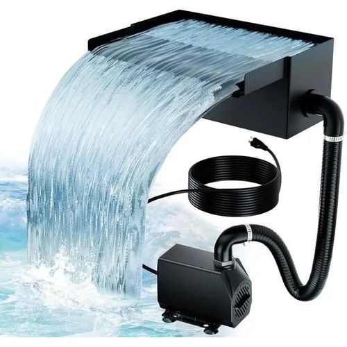Biling Cascade Pour Étang De Jardin, 20 Cm, En Acier Inoxydable, 40 W, 2500 L/H, Pompe De Bassin Avec Cascade, Décoration De Jar117