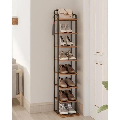 Étagère À Chaussures À 8 Niveaux, Rangement Chaussures Pour Petits Espaces, Meuble De Rangement Chaussures Réglable, Pour Entrée
