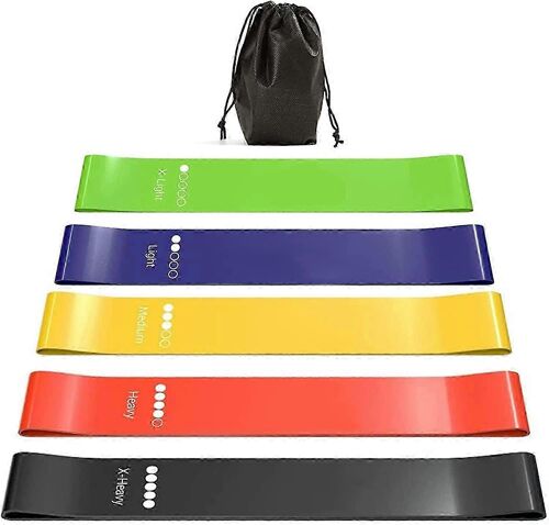Bande De Résistance Sport, 5 Bandes De Résistance Fitness Avec Différents Niveaux De Résistance, Bande De Résistance Avec Sac Pour Pilates Et Yoga