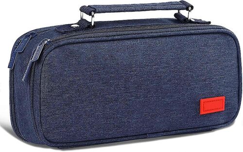 3 Couches Grande Capacité Crayon Case Bag Pen Pouch Holder Grand Rangement Papeterie Organisateur Pour Fournitures Scolaires Bureau Collège Adolescent (Bleu Foncé)