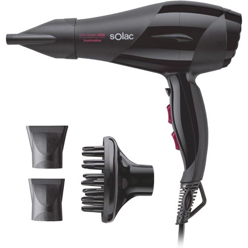 - Sèche-cheveux SP7170 Expert 2600 Tourmaline,2600W,3 niveaux de température,2 vitesses,Fonction ionique,Bouton air froid,Diffuseur. Noir