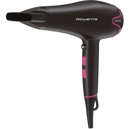 CV5713 Motion Dry Sèche-cheveux, 2200 W, séchage rapide, 6 réglages, buse de coiffage, niveau d'air froid, léger, grille amovible, câble long, noir/rose