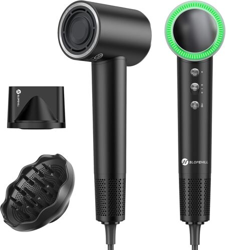 Sèche-Cheveux Ionique - 110,000rmp Avec Diffuseur, Séchage Rapide + Léger + Contrôle Intelligent De La Température Soin Des Cheveux ¿Pour La Maison, Le Salon Et En Déplacement