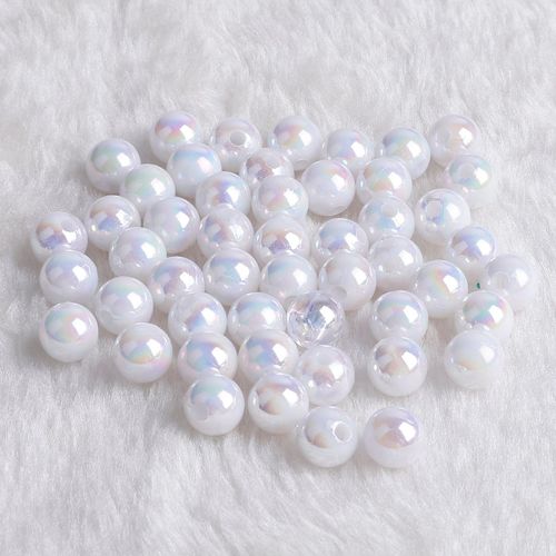 Perles Rondes Acryliques 8mm 50pcs/Sac