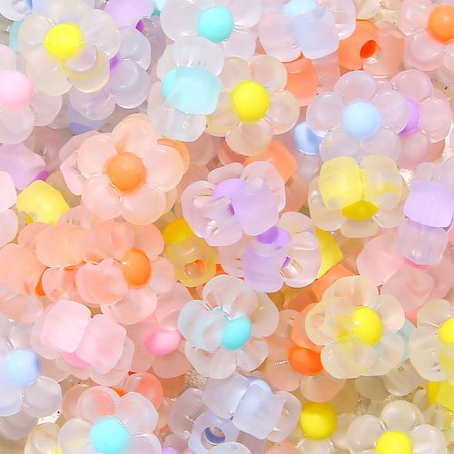 Perles Fleurs Acryliques 12mm 50pcs/Sac