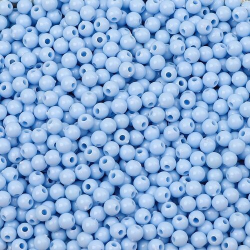 Perles Rondes Acryliques 4mm 300pcs/Sac