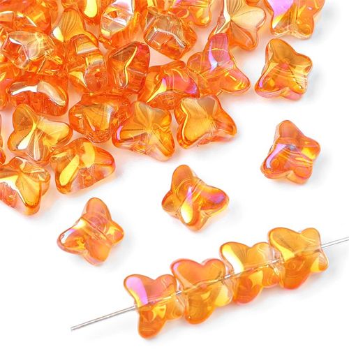 Perles En Verre Papillon 7.5x10mm 20pcs/Sac