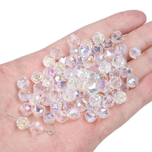 Perles En Verre Cristal 8x8mm 10pcs/Sac