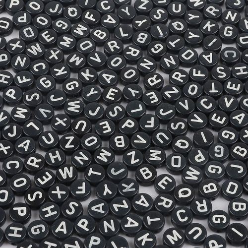Perles De Lettres Acryliques 7x4mm 100pcs/Sac