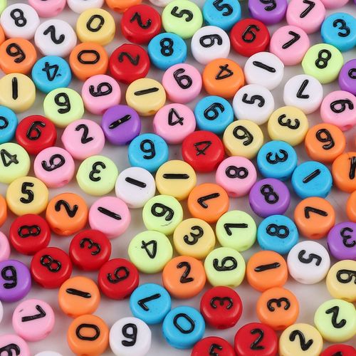 Perles De Lettres Acryliques 7x4mm 100pcs/Sac