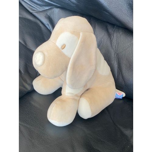 DOUDOU CHIEN BEIGE BLANC SUCRE D'ORGE 23CM