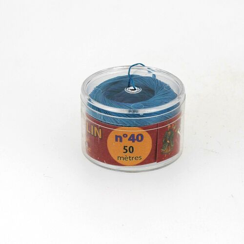 Lot De 10 Capsules De Fil Au Chinois Gr 40 En 50 M - Att 735 - Bleu Azur