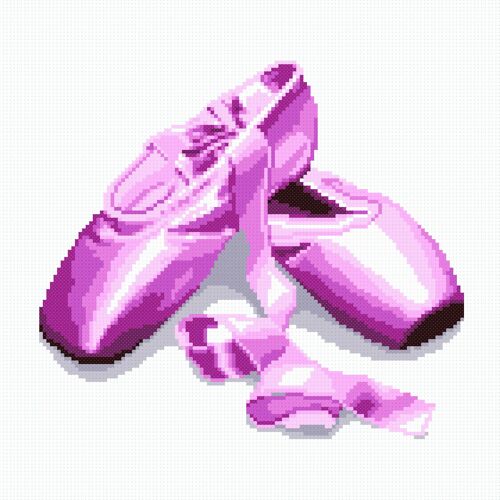 Kit Pt De Croix Et Brod 20x20 Tryptique Ballerines