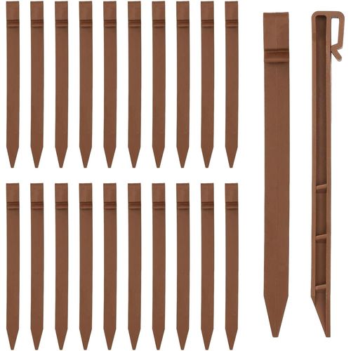 Asfasfq-Lot De 20 Piquets D'ancrage En Plastique Robuste Pour Bordure De Paysage, 24,6 Cm, Piquets D'ancrage Pour Bordure De Jardin, Terrasse, Tentes De Jardin