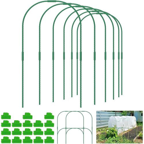 Letnerny-Lot De 6 Cerceaux De Jardin Pour Filet, Cerceaux Amovibles Antirouille Pour Serre Tunnel De Culture, Hauteur Réglable En Largeur, Cadre D'arche De Jardin Pour Jardin, Parterre Surélevé, Ombr