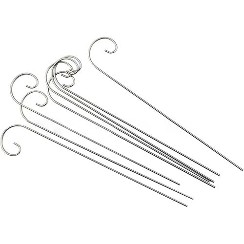 Jum-Lot De 20 Crochets Argentés De 20cm Pour Étiquettes De Plantes De Jardin,Supports D'étiquettes De Plantes,Piquets De Panneau De Plantes De Jardin,Crochets Déformés Pour Plantes De Jardin,Tiges De