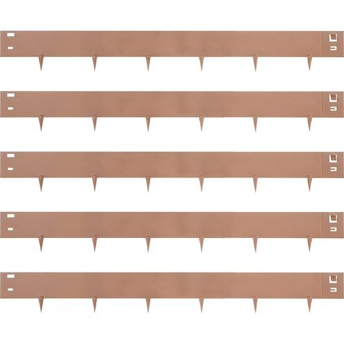 LETNERNY-Bordure De Pelouse En Acier 7,6 X 99 Cm Clôtures De Pelouse 5 Pcs Bordure De Jardin Métal Empêcher Racines & Mauva s Herbes Propagées Création De Bordures Pour Jardins Sentiers Pelouses Cour