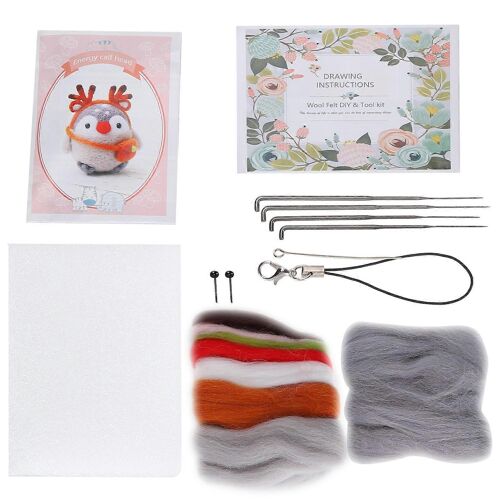 Kit De Feutrage À L'aiguille Laine Feutrage Fournitures Poupée En Peluche Animal Mignon Diy Fabrication Matériel Decoration116 # Tête De Fauve D'énergie