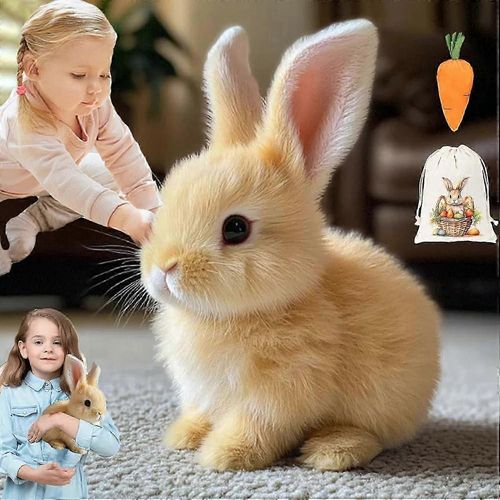 Peluche lapin interactive réaliste avec mouvements de saut et de contraction pour Pâques,cadeau d'animal en peluche pour les enfants