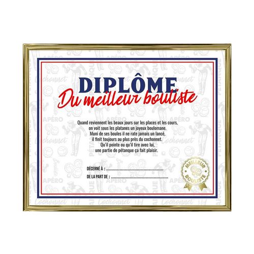 Diplôme Pétanque Stc Sas Diplome Petanque Club Or Métal Unique