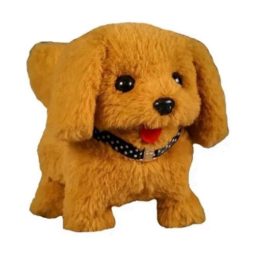 Jouet électronique en peluche pour chien qui marche et aboie, chiot interactif pour enfants et tout-petits, cheveux dorés