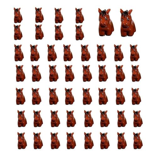 50 Pcs Mini Animaux Figurines Résine Minuscules Miniatures d¿animaux Nature Nature (Cheval)