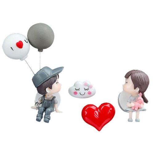 Mignon Cartoon Couples Action Figure Figurines Voiture Ornement Voiture Air Vent Aromathérapie Freshener Voiture Tableau de bord Décoration