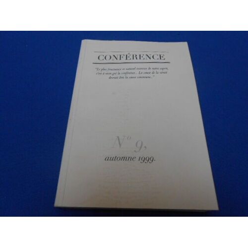 Revue: Conference. La Frayeur. N°9 Automne 1999