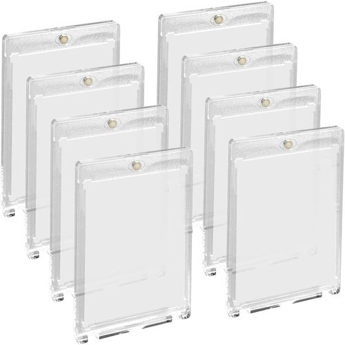 Mdy-8 Pièces 35pt Magnetic Trading Card Holder, Protèges Cartes Magnétique, Etui À Cartes De Collection Avec Protection Uv Protege Carte Magic Transparent Pour Cartes De Jeu Mtg Magic Football Sport