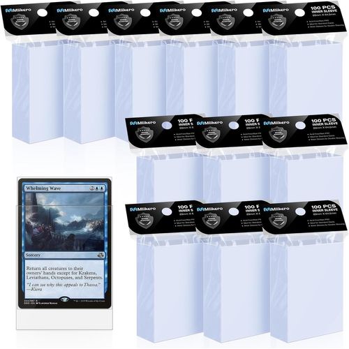 Mdy-1200 Pochettes Inner Sleevs, Perfect Fit Card Sleeves Pour Pochettes Doubles, Slive Carte Pour Cartes À Collectionner, Cartes De Football, Cartes De Baseball