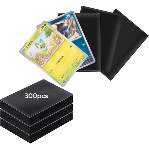 Mdy-300 Pcs Sleeve Carte, Protection Carte Pour Magic 6.6 X 9.1cm, Pochettes Standard Card Sleeves Pour Cartes À Collectionner, Magic, Mtg, Sport, Baseball, Football - Noir