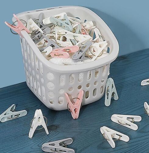 50 pièces de pince à linge en plastique ménage coupe-vent simple petit cintre fixe grand séchoir couette pour