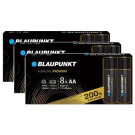 BLAUPUNKT Lot de 3 paquets de 8 piles AA alcalines PREMIUM