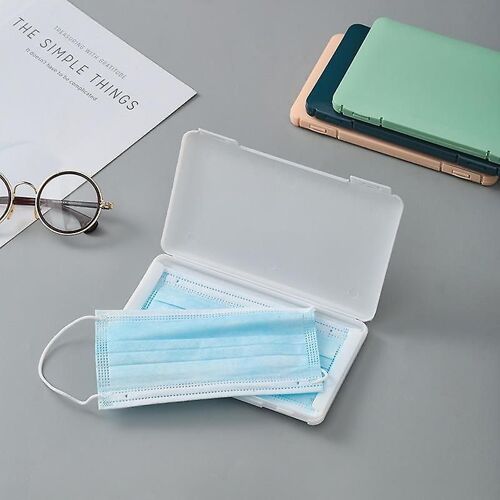 Boîte de rangement de masque jetable 4 pièces Boîte de rangement en plastique anti-poussière Masque portable Tempo étanche à l'humidité