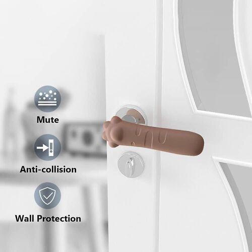 Lot De 3 Couvercles De Poignée De Porte En Silicone,Mignon Chat Patte Bouton De Porte Protecteur Boutons De Sécurité Garde À L'épreuve Des Bébés