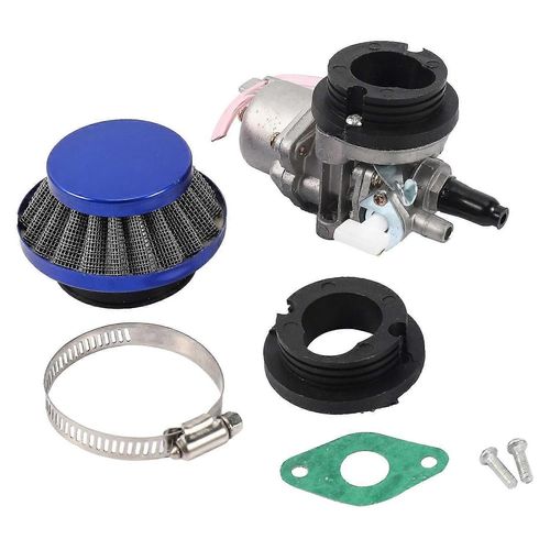 Carburateur Carburateur Carby + Filtre À Air Bleu + Pile Pour 2 Temps 47cc 49cc Pièces De Moteur Mini Moto Kids
